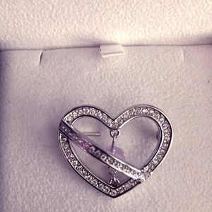 Swarovski crystal heart brooch